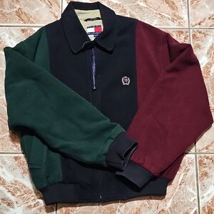 Vintage Tommy Hilfiger Men's Small Bomber Jacket Wool